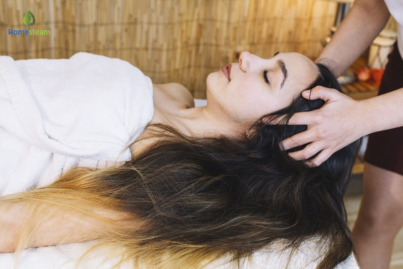gội đầu sau khi xông hơi