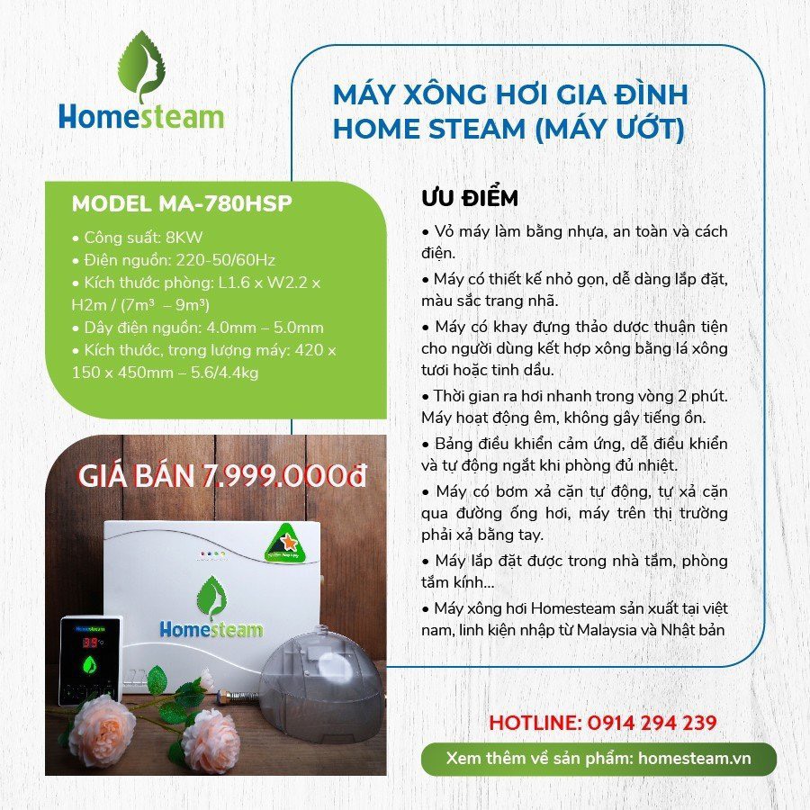 máy xông hơi homesteam 780hs