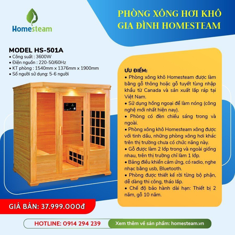 phòng xông hơi homesteam hs501a