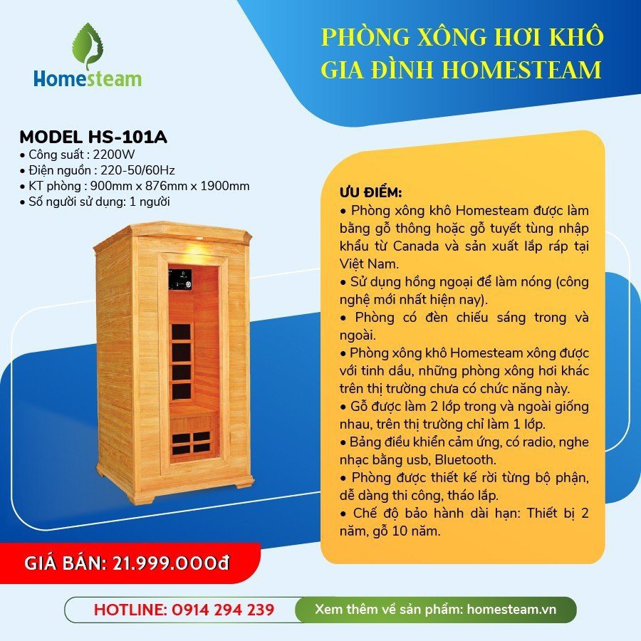 phòng xông hơi hổng ngoại hs101a